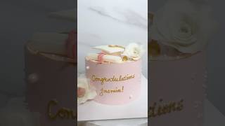 Sweetest graduation cake to celebrate Jasmin 🩷✨ graduationcake cake homebaker smallbusiness [upl. by Pepe]