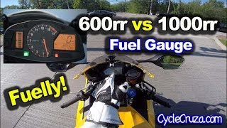 Honda CBR1000rr vs CBR600rr Fuel Gauge  MotoVlog [upl. by Ebby]