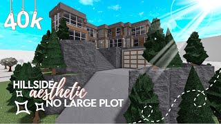 ROBLOX  Bloxburg 40K Modern Aesthetic Family Hillside House 2 story No Large Plot  Build amp Tour [upl. by Sinnelg722]