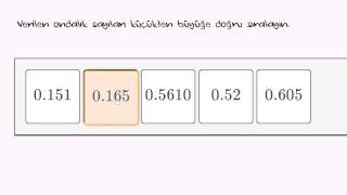 Ondalık Sayıları Sıralama 2 Cebir Öncesi [upl. by Eicnarf]