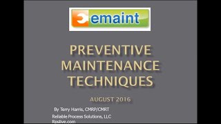 Best Practices Webinar Preventive Maintenance Techniques [upl. by Sarajane]