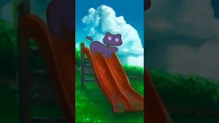 Slide vs timid cat 💢 animatedshort art artist animation cute slide fail [upl. by Orofselet]