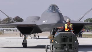 NorthropMcDonnell Douglas YF23A Black Widow II relocation  National Museum USAF Oct 2015 [upl. by Akinirt793]