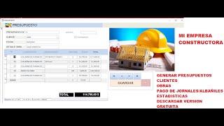 ❗❗PROGRAMA GRATIS PARA GENERAR PRESUPUESTOS DE OBRAS CIVILES DE UNA EMPRESA CONSTRUCTORA👷‍♂️💻❗❗🏗 [upl. by Moth942]