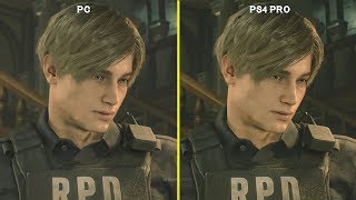 Resident Evil 2 Remake  PS4 PRO VS PC Graphics Comparison [upl. by Nidnarb]