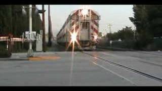 Norhbound Caltrain Meets Southbound Caltrain 21808 [upl. by Airetahs]