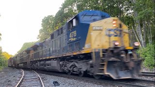 CSX M426 swiftly follows P448 with ballast cars and 478 leading [upl. by Boles]