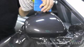 How to Install TechArt Carbon Gloss vinyl to mirror [upl. by Rovner]