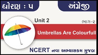 Std 5 English Unit 2 Umbrellas Are Colourful part 2  standard 5 english unit 2 gujarati to english [upl. by Constance]