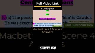 Macbeth Act 1 Scene 4 Workbook Answers  Macbeth Act 1 Scene 4 Question And Answers Class 11 shorts [upl. by Sammie872]