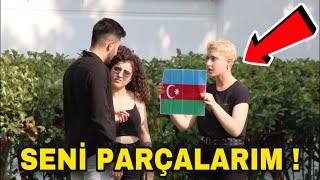 AZERBAYCAN BAYRAĞI YAKMAK SOSYAL DENEY [upl. by Eelrehpotsirhc]