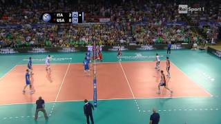 Volleyball Ivan Zaytsev of Italy kills USA with 4 aces in a row quattrolavatrici [upl. by Satsok]