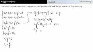 Ciąg geometryczny  zadanie 14 [upl. by Annij681]