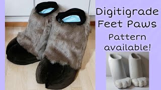 How to make Digitigrade Fursuit Feet Paws  Pattern available [upl. by Ordnasela]