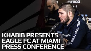 Khabib Nurmagomedov presents Eagle FC at Miami press conference [upl. by Ryter661]