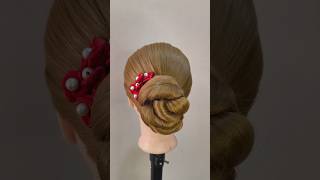 Easy And Beautiful Bun Hairstyle ✨🩵 [upl. by Ynove]