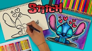 Cómo dibujar a STITCH BEBÉ  dibujo drawing clases clasesdedibujo stitch disney tutorial [upl. by Nired]