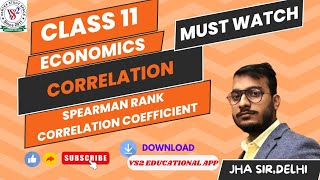 Spearman rank correlation method 11th class Economics cbse econmics 11theconomics [upl. by Annaihr]