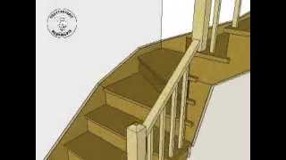 Construction escalier à marches dangle Stairs Building  Sketchup 3D Animation  part5 [upl. by Esmaria]