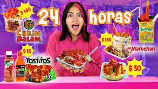 24 HORAS COMIENDO en TODOS LOS PUESTOS LOCOS 🍎🥒 DoriLocos Maruchan Locas y ➕ [upl. by Inanaup]