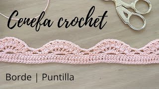 Crochet Borde  Cenefa  Puntilla para aplicar en varios proyectos de ganchillo [upl. by Yrmac771]