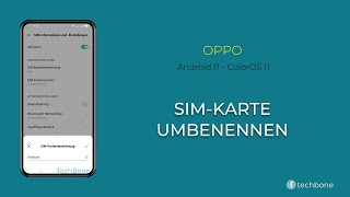 SIMKarte umbenennen  Oppo Android 11  ColorOS 11 [upl. by Faires]