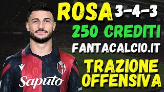 LA MIA ROSA IDEALE 343 250 CREDITI RUOLI E QUOTAZIONI FANTACALCIOIT LISTONE FANTACALCIO 20242025 [upl. by Naejeillib]