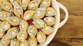 Spinach amp Ricotta Stuffed Pasta Shells Recipe [upl. by Archaimbaud]