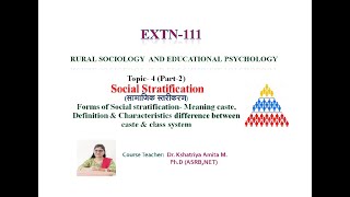 Extn111 Rural sociology and Educational Psychology Social stratification Part2 [upl. by Enilrac]