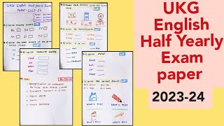 UKG Half Yearly Exam paper English 202324UKG Class English Exam paperSenior kg Exam paper [upl. by Newlin]