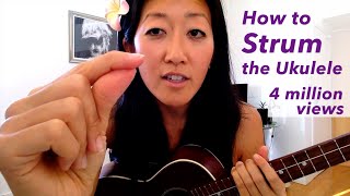 How To Strum the Ukulele  Beginner Uke Tutorial [upl. by Oicanata]