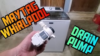 Maytag amp Whirlpool top load washing machine leaving clothes wet drain pump replacement [upl. by Ardnwahsal380]