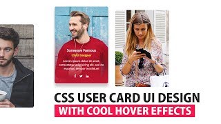 CSS User Card UI Design With Cool Image Hover Effects  Html CSS [upl. by Einnor]