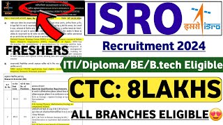 ISRO Recruitment 2024  Freshers  ITIDiplomaBtech Job Vacancy 2024 Latest Jobs  ISRO Job 2024 [upl. by Meehan344]