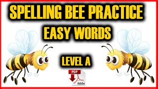 Spelling Bee Practice  PDF  Level A Easy Words Easy English Lesson [upl. by Holladay]