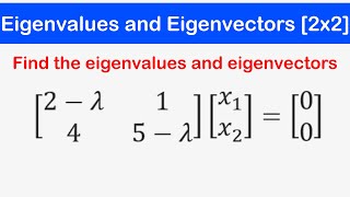 🔷14  Eigenvalues and Eigenvectors of a 2x2 Matrix [upl. by Nicolis]