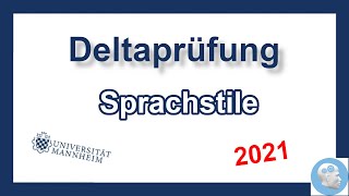 Deltaprüfung Mannheim 2021  Sprachstile Aufgaben mit Lösungen und Tipps  Einstellungstest [upl. by Alleda]