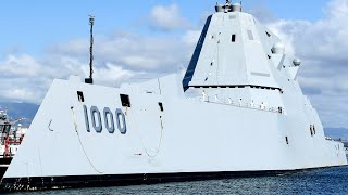 Destroyer of the 21st century USS Zumwalt DDG 1000 enters the US Navys Pearl Harbor base [upl. by Jasen405]