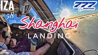 B777 PVG 🇨🇳 Shanghai Pudong  LANDING 34R  4K Cockpit View  ATC amp Crew Communications [upl. by Fenn]