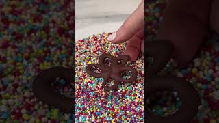 How to make chocolate flower with colorful sprinkles flowers chocolate sprinkles [upl. by Donalt]