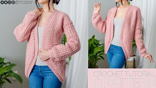 How to Crochet a Cardigan  Pattern amp Tutorial DIY [upl. by Rosdniw]