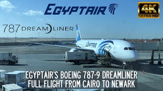 Egyptair Cairo CAI  Newark EWR Boeing 7879 Dreamliner  Full Flight [upl. by Nerin]