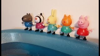 Peppa Pig Jumping on the Pool with Friends  Nursery Rhymes  Five little Monkeys Jumping on the Bed [upl. by Rehc]