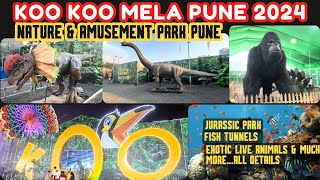 Nature amp Amusement Park🍃 Koo Koo Mela Pune 🦕Biggest Carnival Fish TunnelJurassic ParkLive animals [upl. by Nosraep]