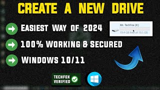 How to CREATE a New Drive in MINUTES with this Windows 10 amp 11 Partition Hack  Full Guide [upl. by Nathalia6]