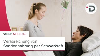 Verabreichen von Sondennahrung per Schwerkraft über eine Magensonde  PEGSonde [upl. by Metcalf309]