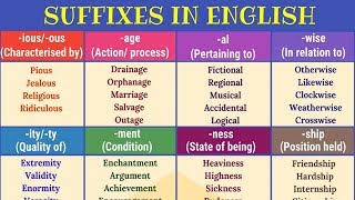 30 Super Useful Suffixes to Increase Your English Vocabulary [upl. by Piselli743]