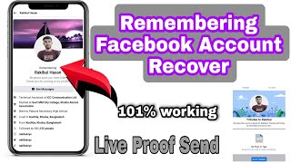 How To Recover Remembering Facebook Account in 2mints😱2022  Profile Access And Control Facebook [upl. by Tabib]