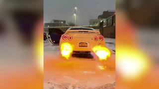 Nissan GTR Flames Compilation Drift Exhaust Звук выхлопа огонь из труб Ниссан гтр GTR35 [upl. by Mistrot]