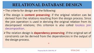 MODULE 4  TOPIC 8  LOSSLESS JOIN DECOMPOSITION [upl. by Bogosian]